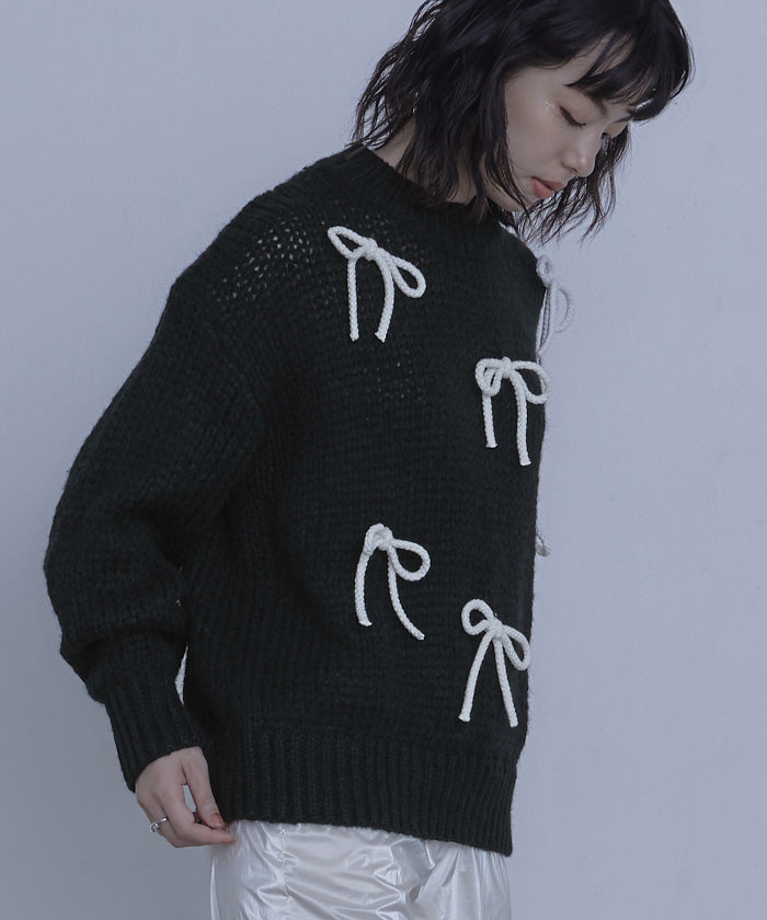 ミエット miette ローゲージリボンニット （レッド） レッド