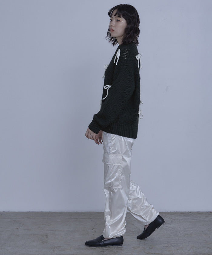 ミエット miette ローゲージリボンニット （レッド） レッド