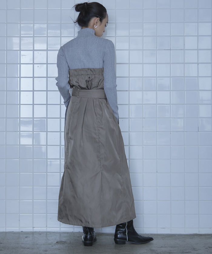 ミエット miette フロントファスナーベルト付きベアワンピース