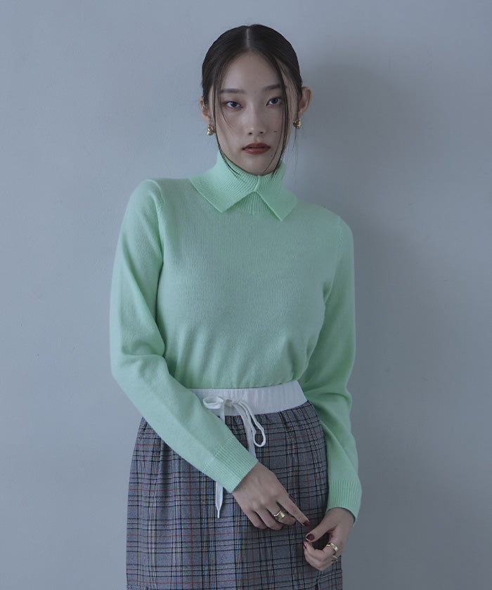 ミエット miette スリットタートルネックニット