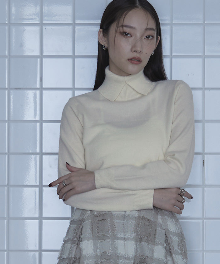 ミエット miette スリットタートルネックニット