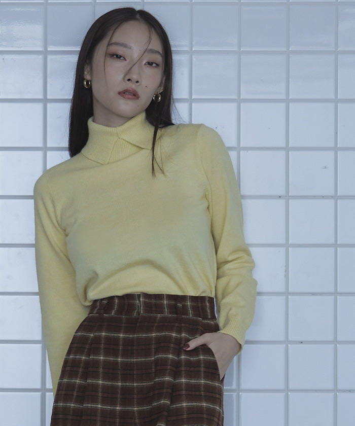 ミエット miette スリットタートルネックニット