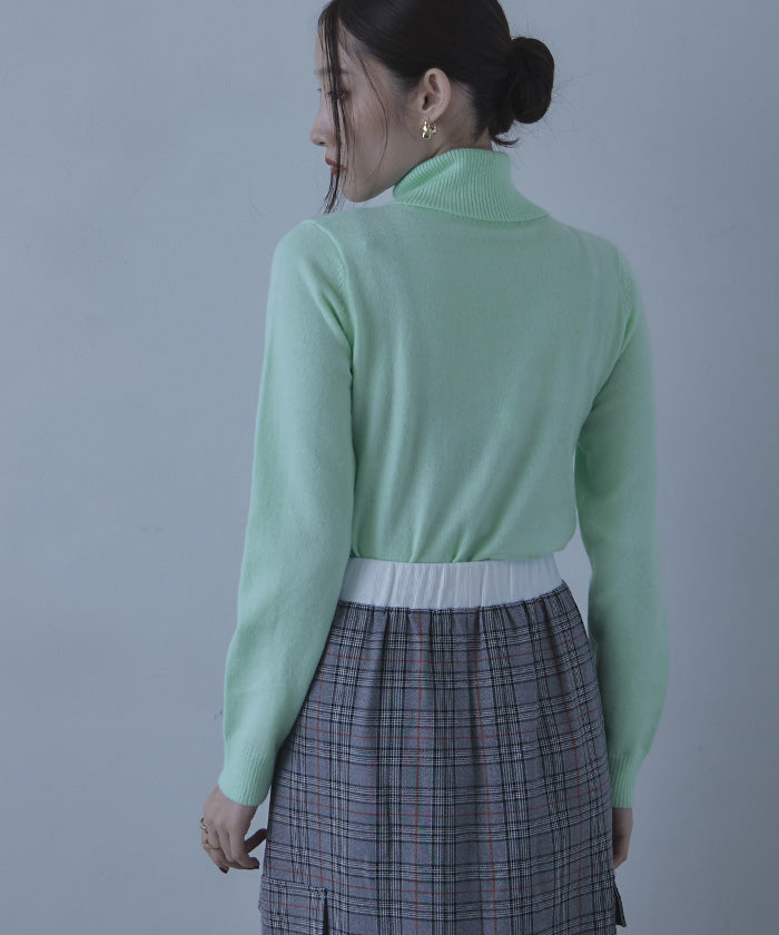 ミエット miette スリットタートルネックニット
