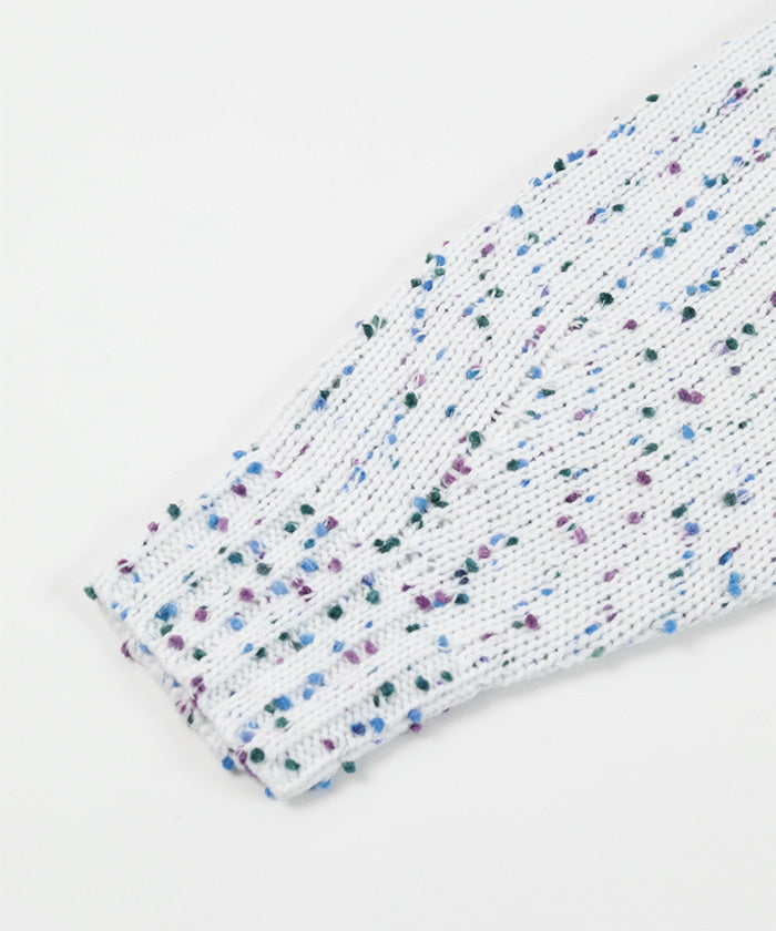 ミエット miette カラーネップケーブル編みニット