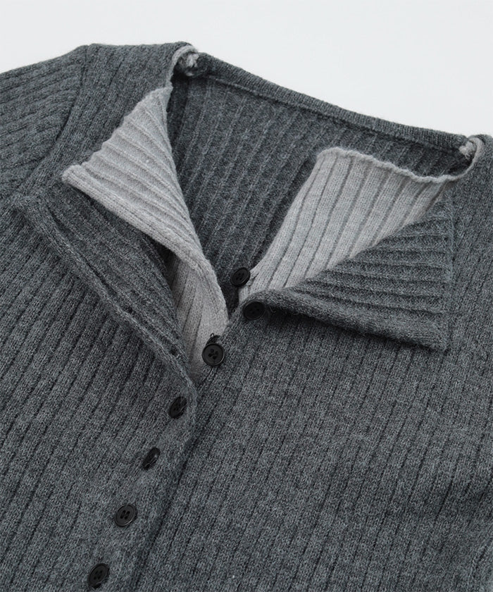 ミエット miette レイヤード配色ニットカーディガン （ブラック） ブラック