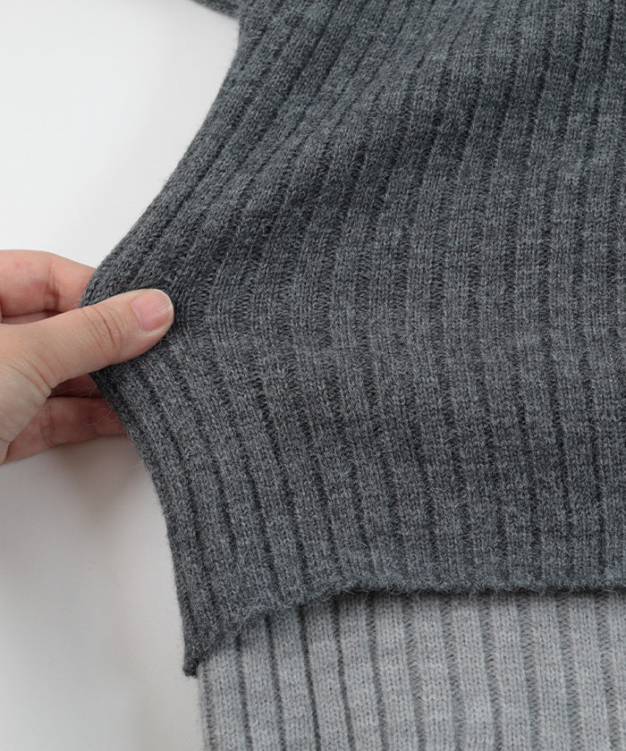 ミエット miette レイヤード配色ニットカーディガン （ブラック） ブラック