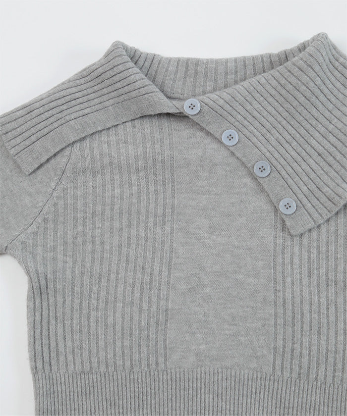 ミエット miette ロングタイ付きオフショルニット （ブラウン） ブラウン