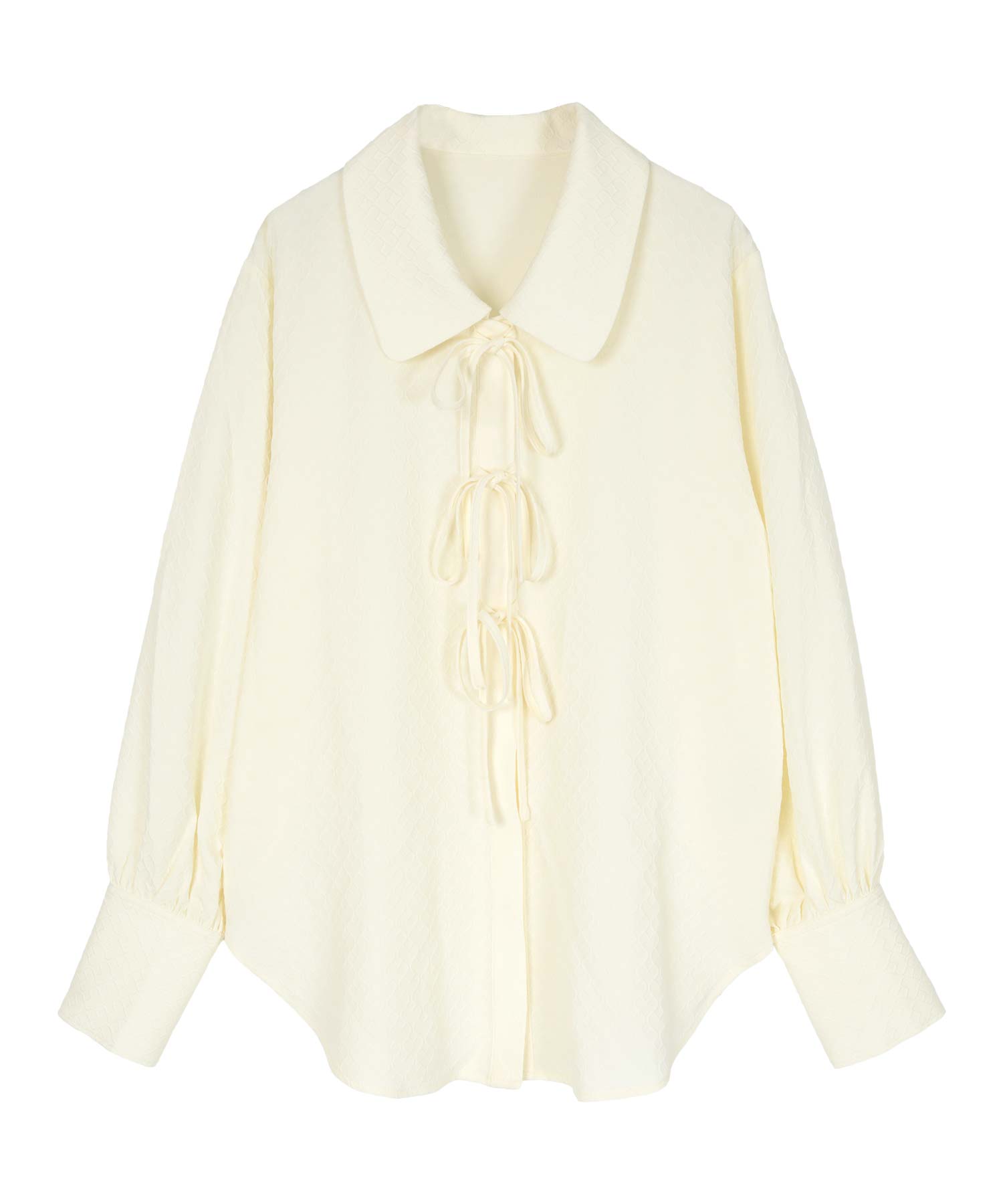 ミエット miette ビッグカラーフロントリボンブラウス （ピンク） ピンク