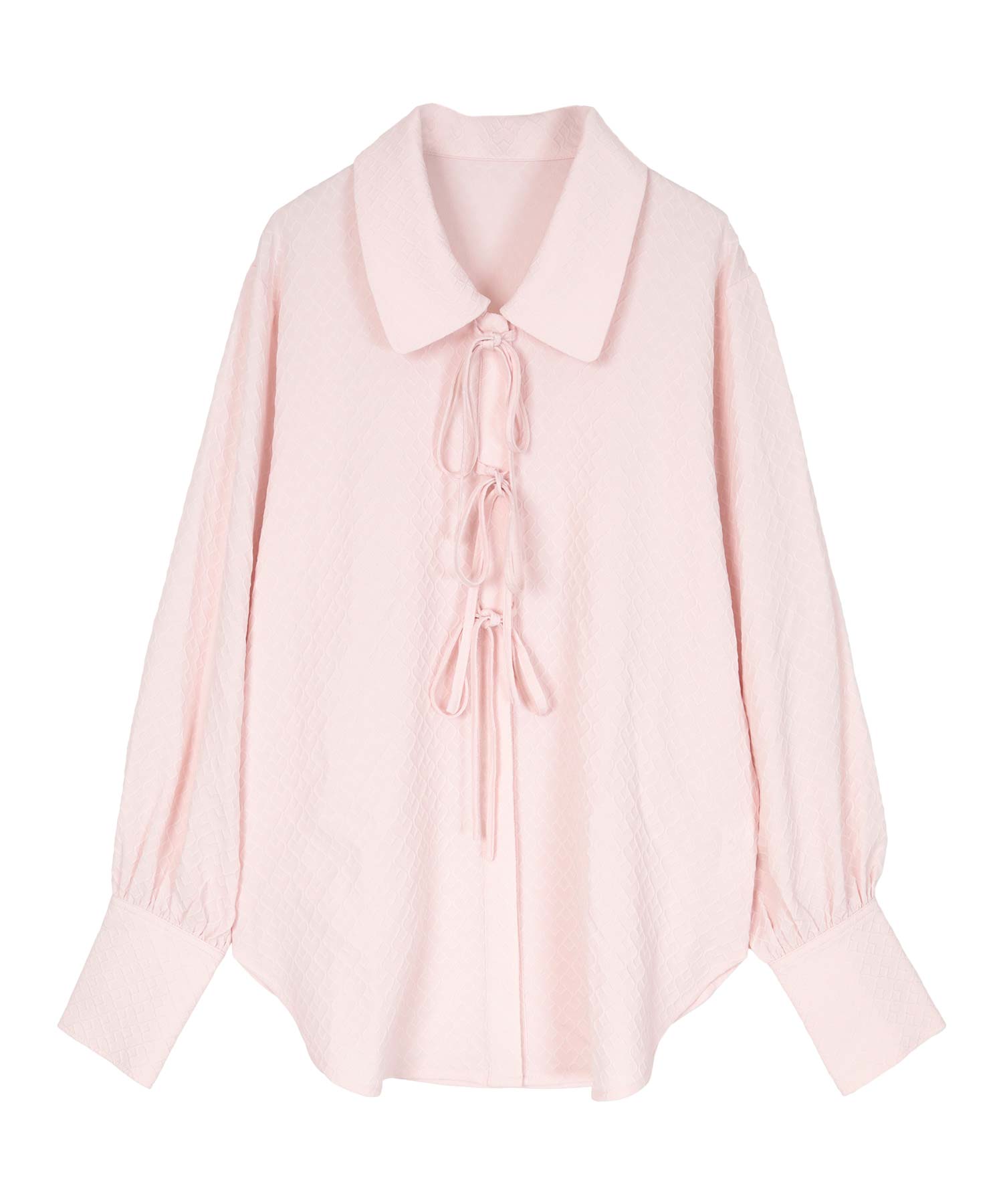 ミエット miette ビッグカラーフロントリボンブラウス （ピンク） ピンク