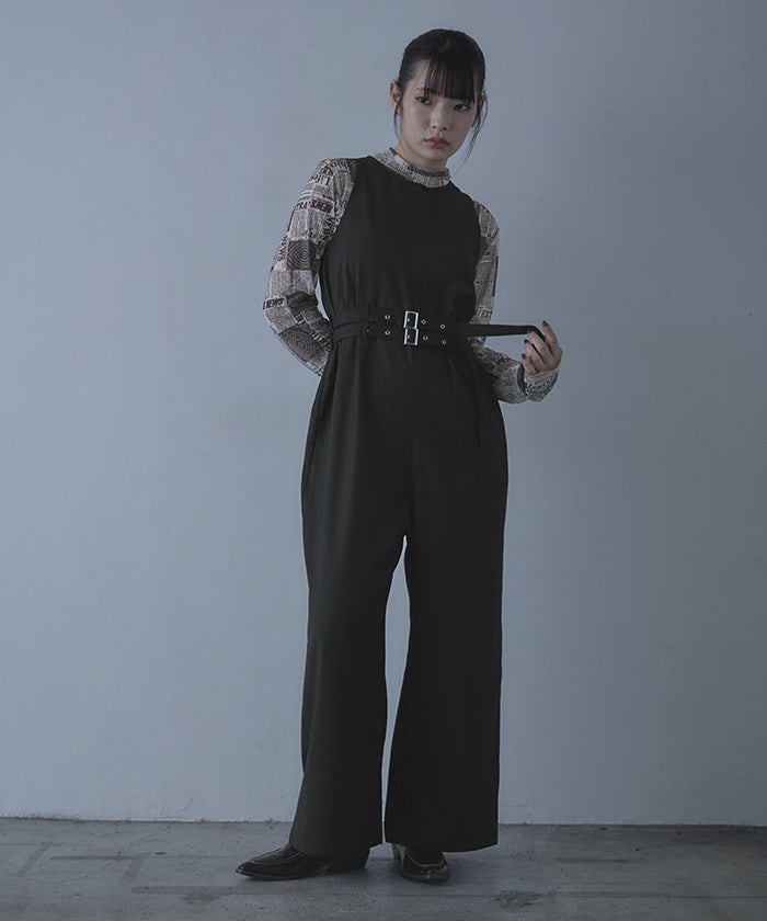 ミエット miette ダブルベルトアメリカンスリーブオールインワン