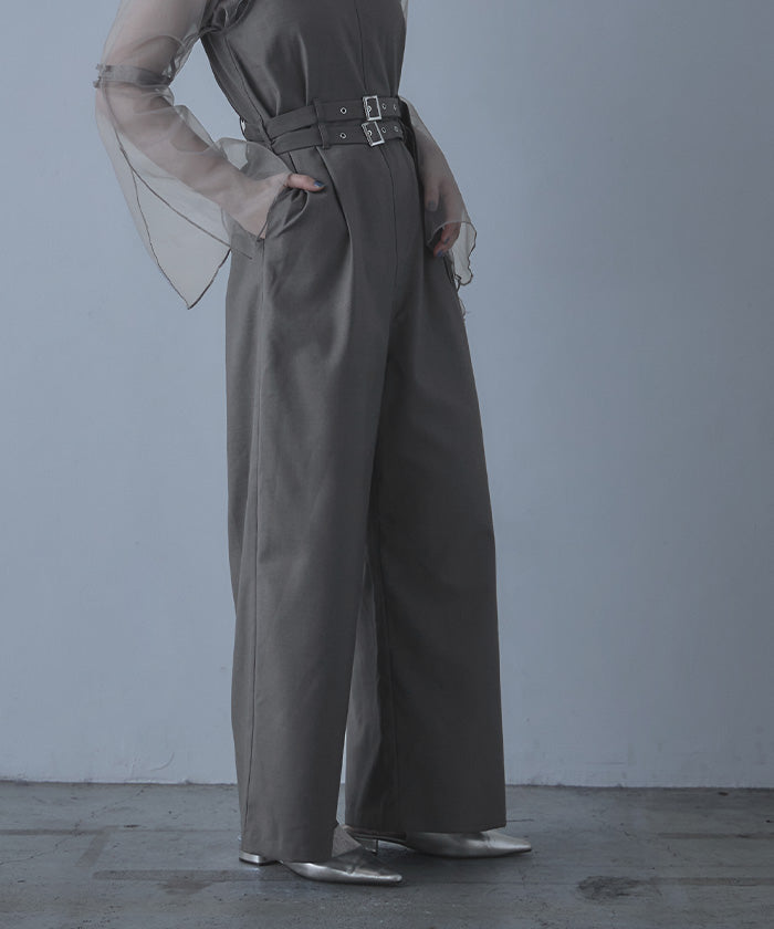 ミエット miette ダブルベルトアメリカンスリーブオールインワン