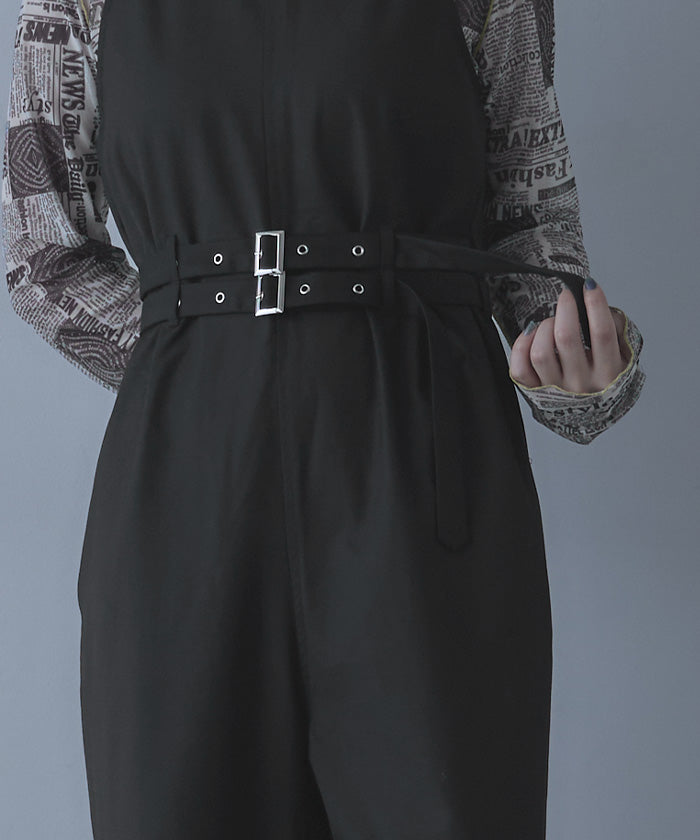 ミエット miette ダブルベルトアメリカンスリーブオールインワン