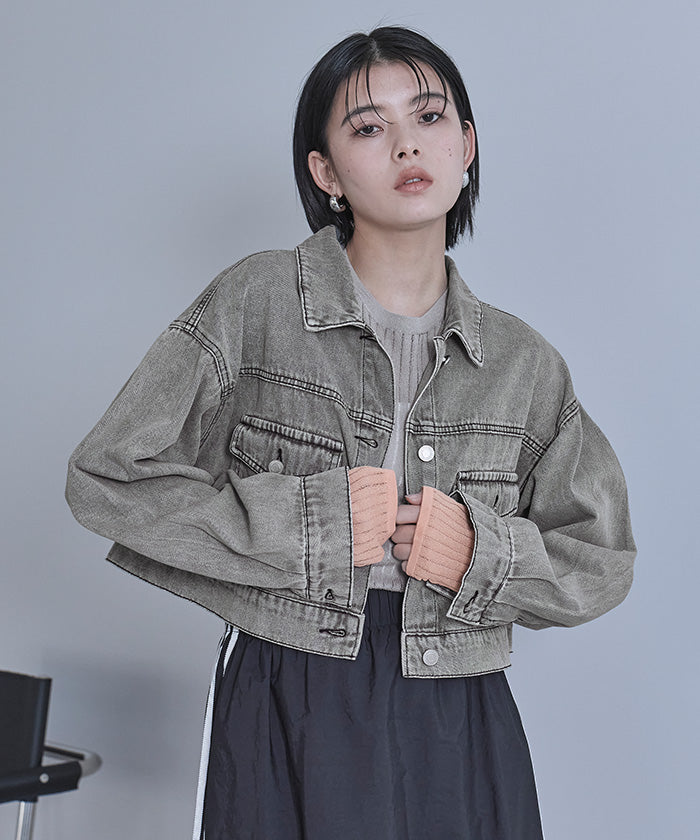 ミエット miette ショートオーバーデニムジャケット