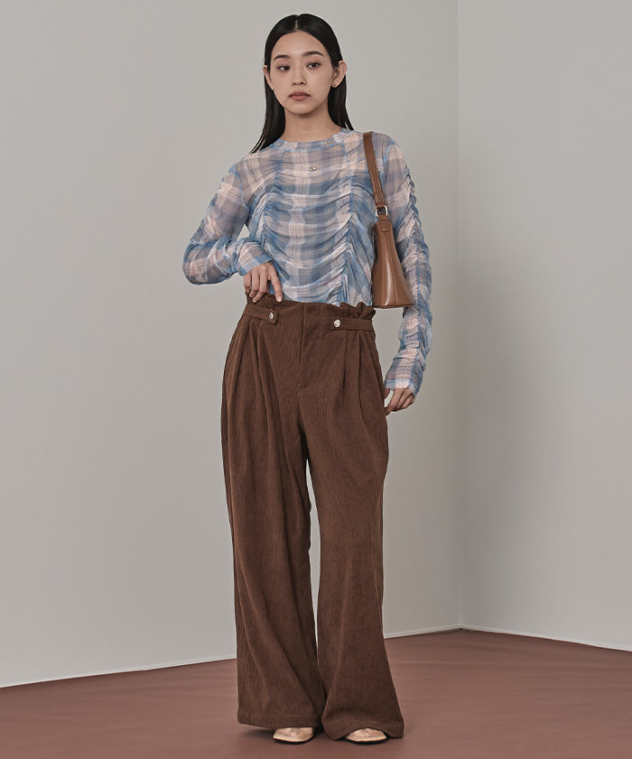 ミエット miette シャーリングシアートップス （アイボリー） アイボリー
