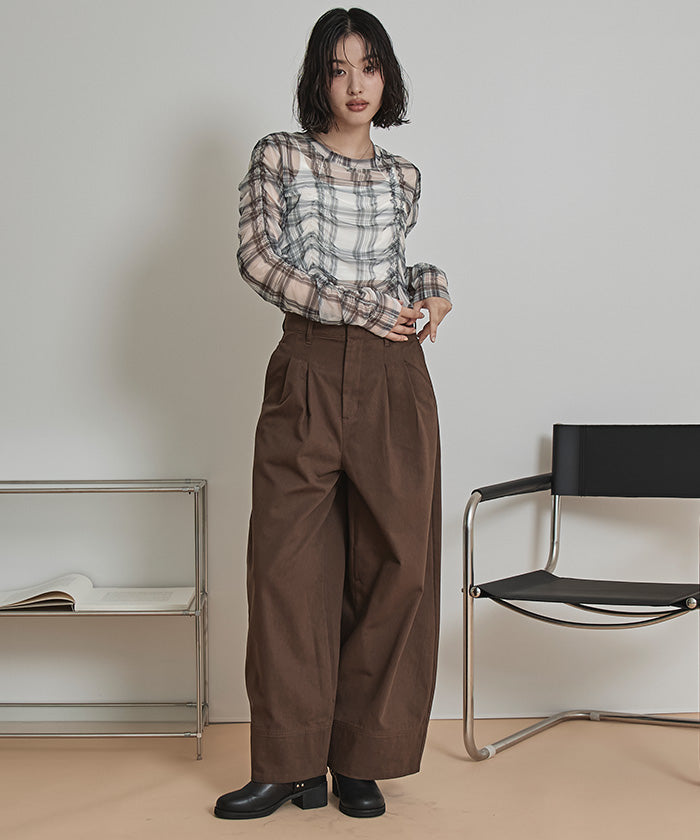 ミエット miette シャーリングシアートップス （アイボリー） アイボリー