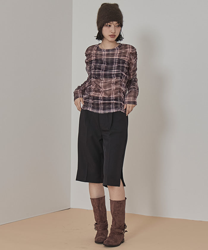 ミエット miette シャーリングシアートップス （アイボリー） アイボリー