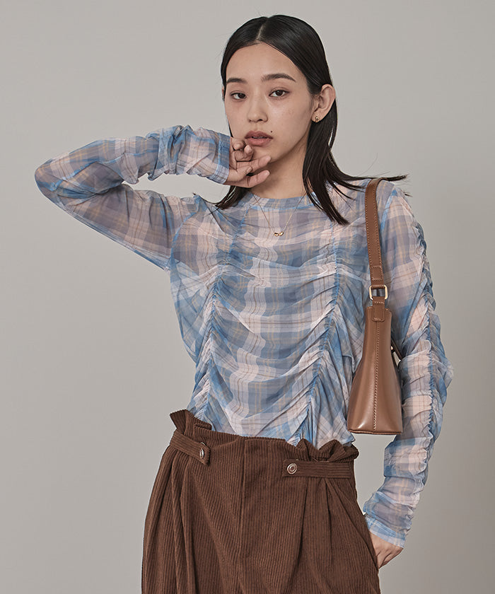 ミエット miette シャーリングシアートップス （アイボリー） アイボリー