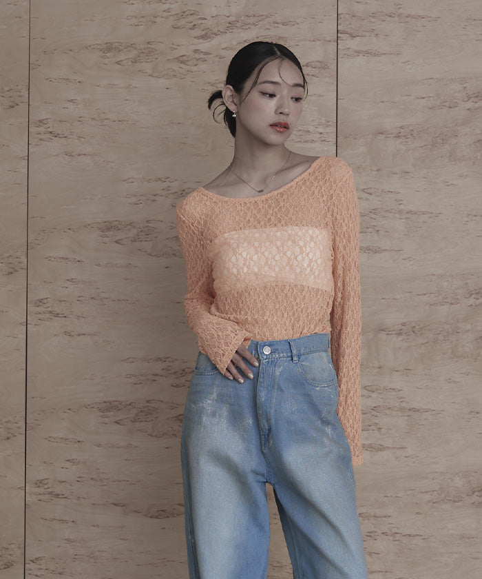 miette miette 前後2way U領蕾絲上衣