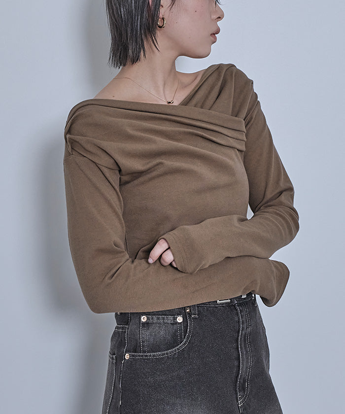 ミエット miette ドレープネックオフショルトップス