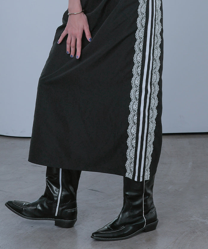 ミエット miette サイドレースラインスカート （グレー） グレー