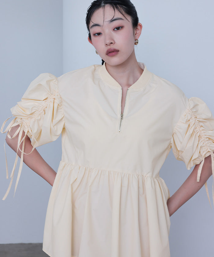 ミエット miette ドロストスリーブペプラムトップス （エクリュ） エクリュ