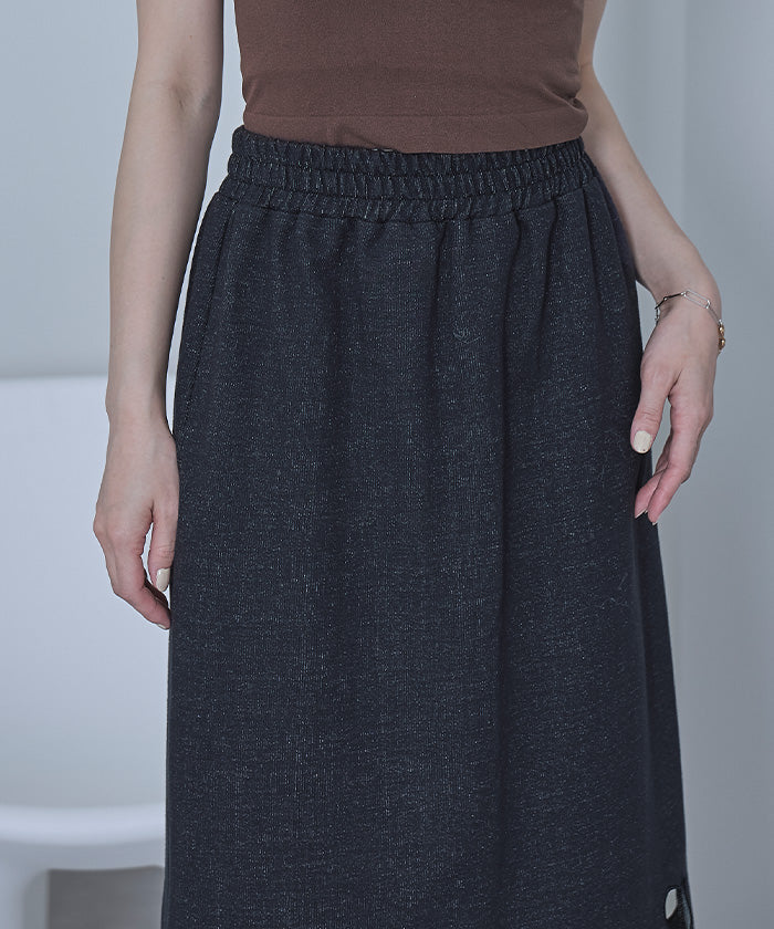 ミエット miette ハートカットデニム裏毛スカート （グレー） グレー