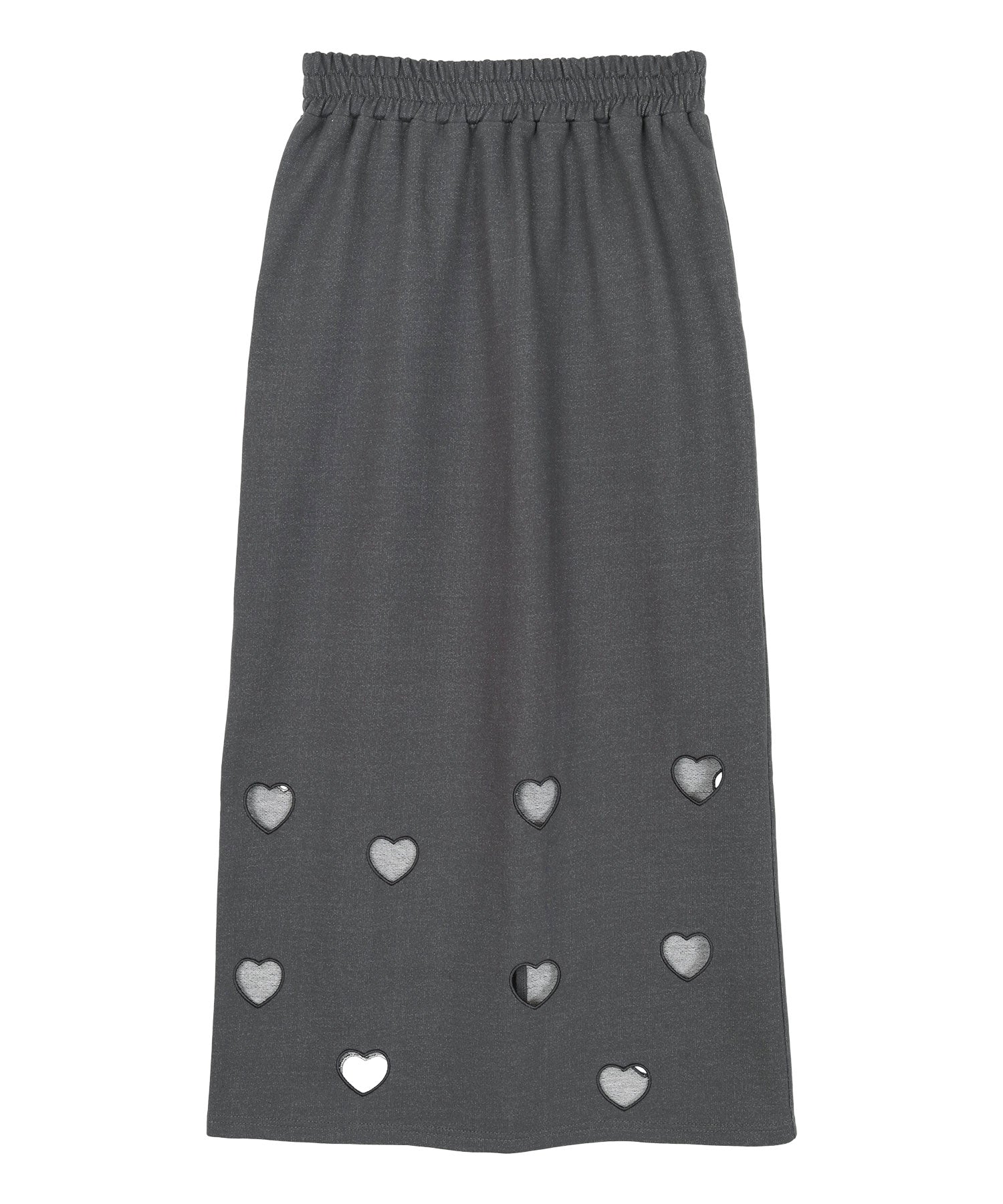 ミエット miette ハートカットデニム裏毛スカート （グレー） グレー