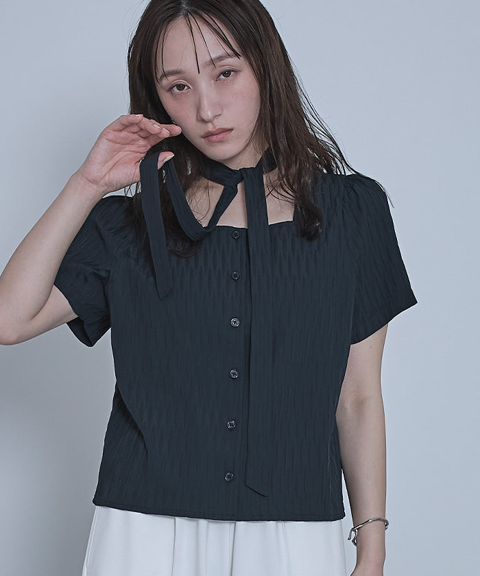 miette miette 蝴蝶結領帶襯衫