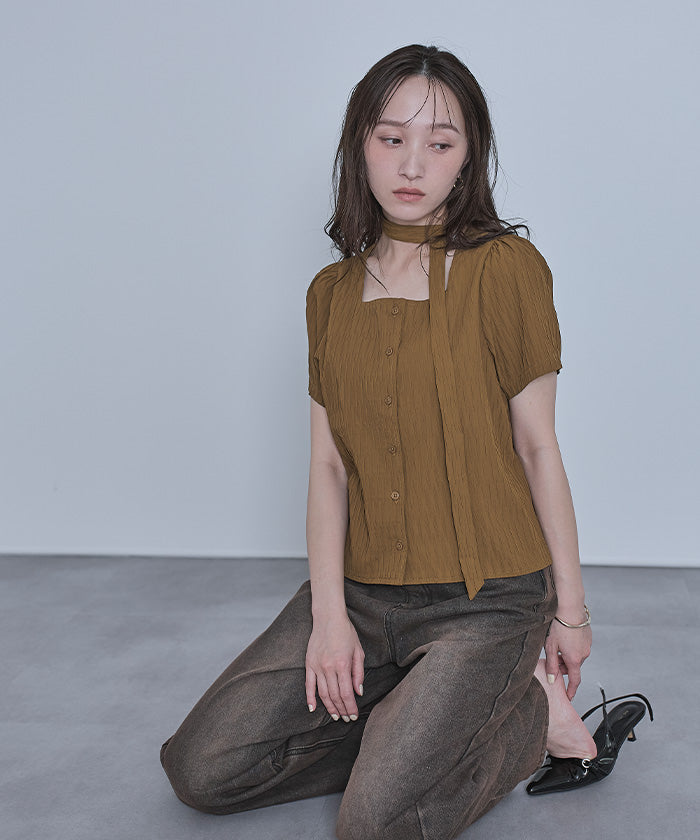 miette miette 蝴蝶結領帶襯衫