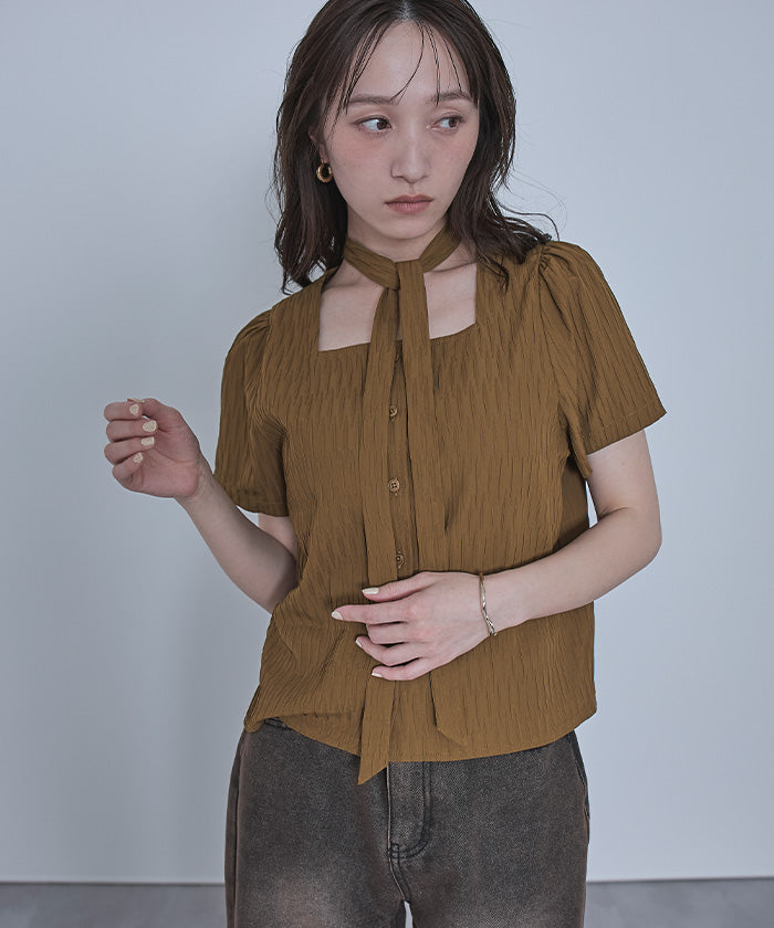 miette miette 蝴蝶結領帶襯衫