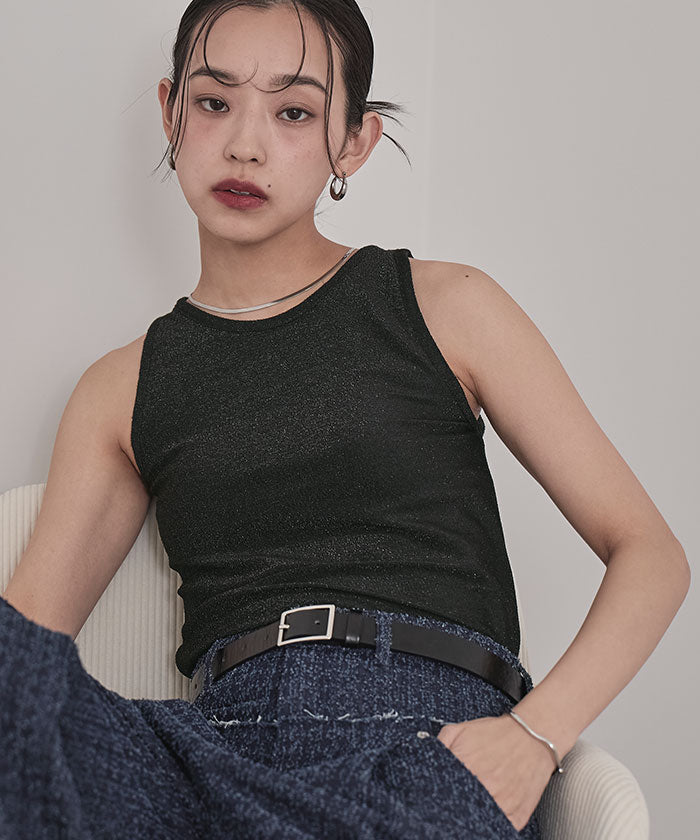 miette miette cup with glitter candy slitted tank top