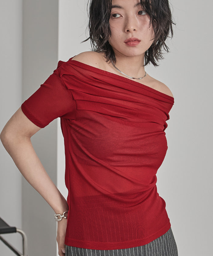 ミエット miette オフショルシアートップス （レッド） レッド
