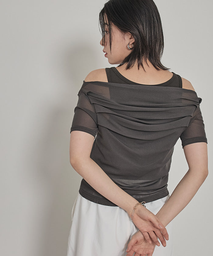 ミエット miette オフショルシアートップス （レッド） レッド