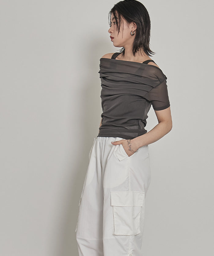 ミエット miette オフショルシアートップス （レッド） レッド