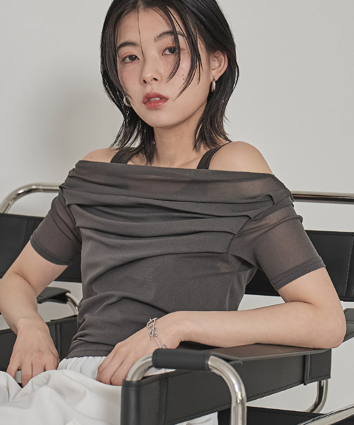 ミエット miette オフショルシアートップス （レッド） レッド