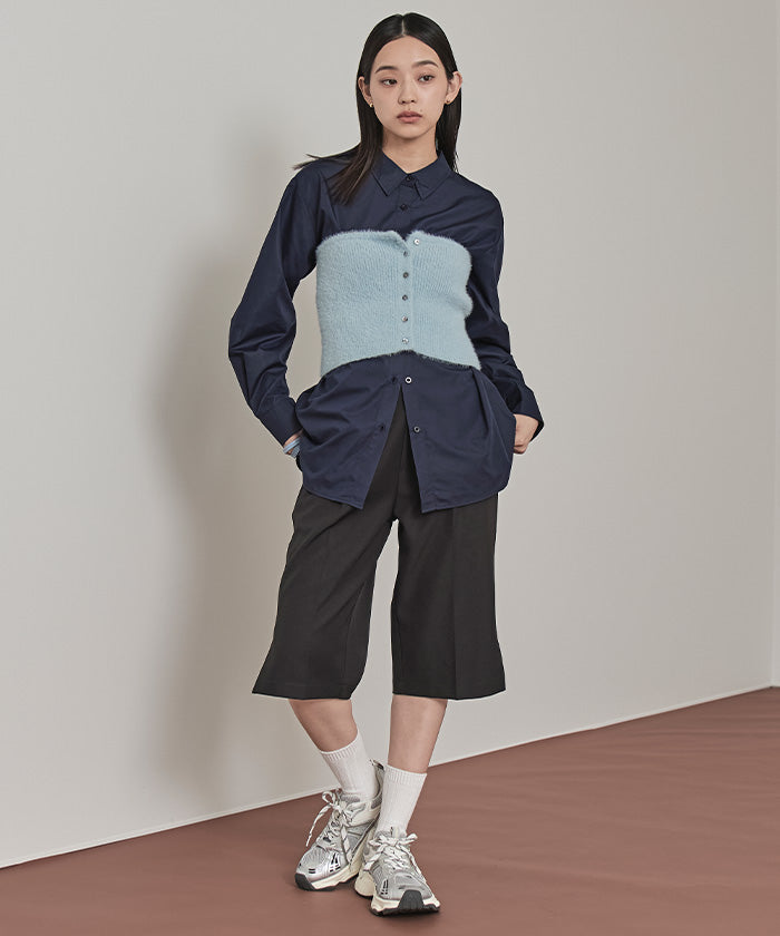 ミエット miette ニットベアビスチェセットシャツ （ネイビー） ネイビー