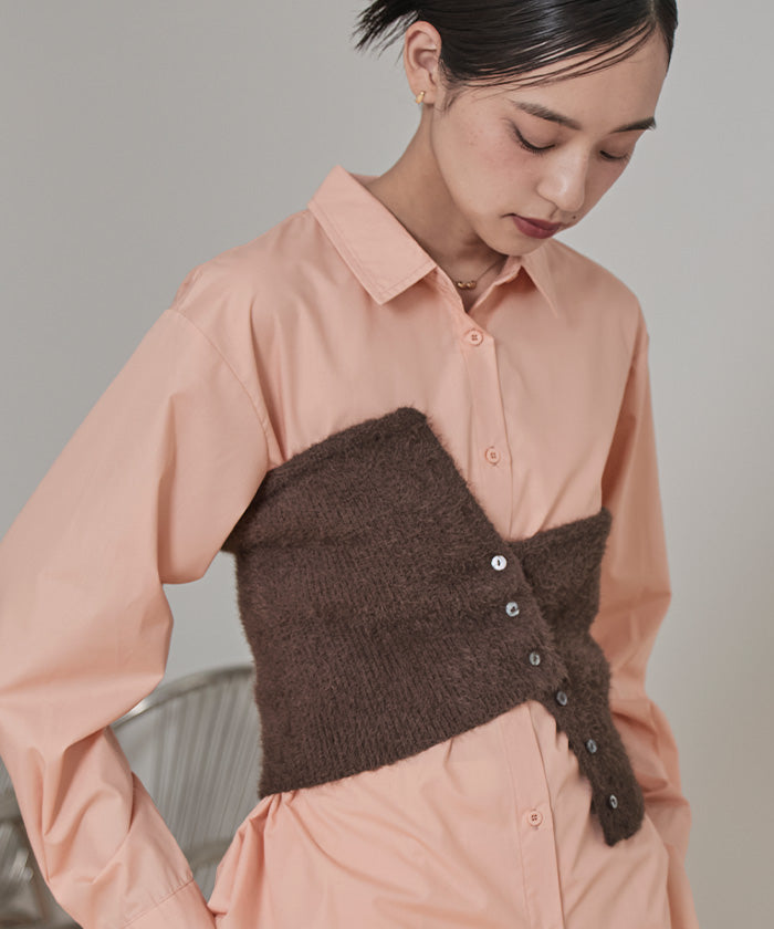 ミエット miette ニットベアビスチェセットシャツ （ネイビー） ネイビー