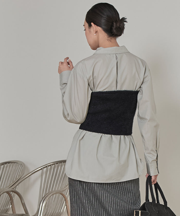 ミエット miette ニットベアビスチェセットシャツ （ネイビー） ネイビー