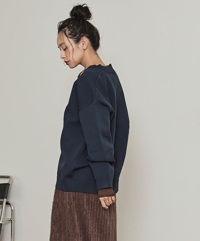 ミエット miette スポンディッシュ深Vネックニット （レッド） レッド