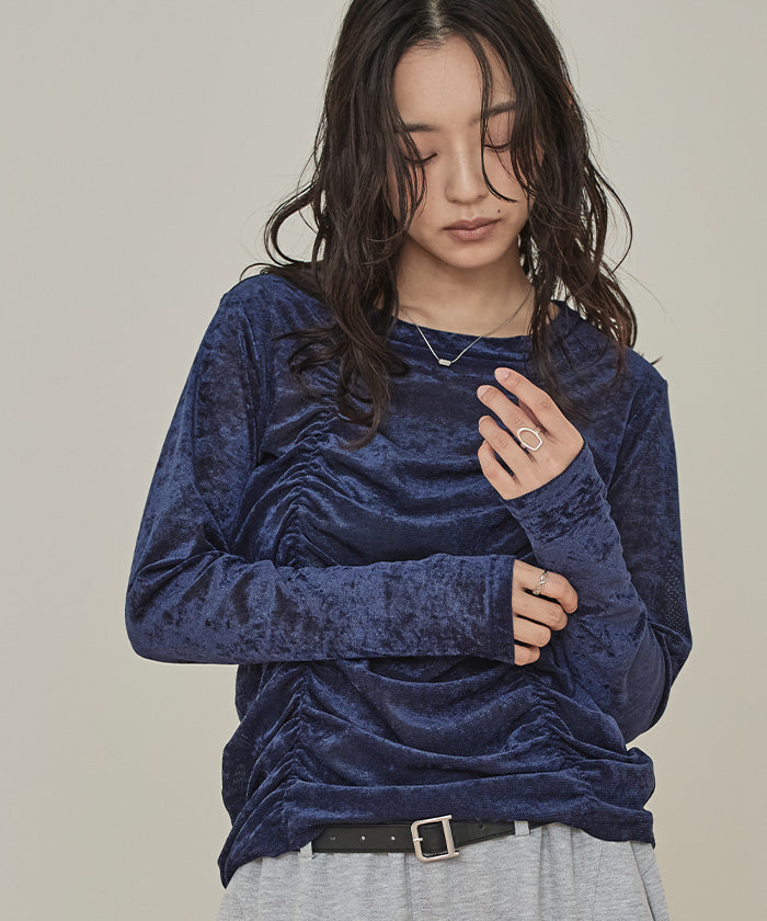 ミエット miette シアーベロアシャーリングトップス （ライトベージュ） ライトベージュ