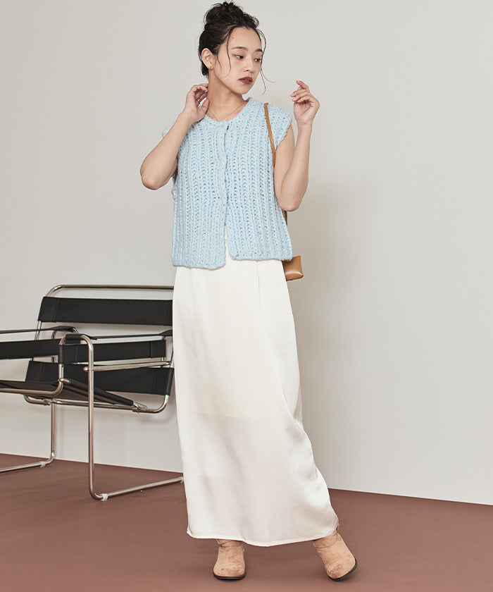 ミエット miette ローゲージハンドニットベスト （アイボリー） アイボリー