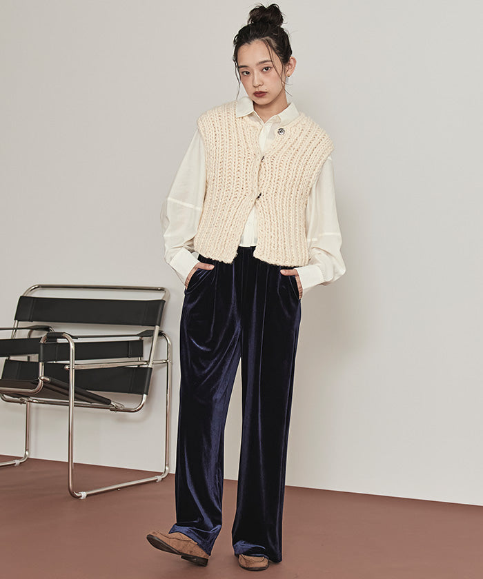 ミエット miette ローゲージハンドニットベスト （アイボリー） アイボリー