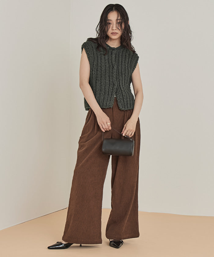 ミエット miette ローゲージハンドニットベスト （アイボリー） アイボリー