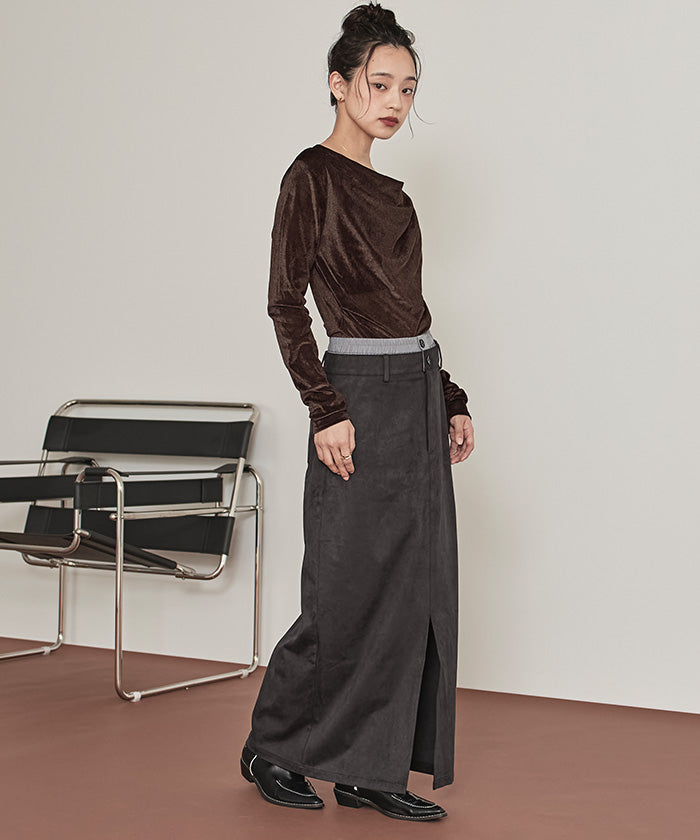 ミエット miette シアーベロアドレープトップス （オフホワイト） オフホワイト