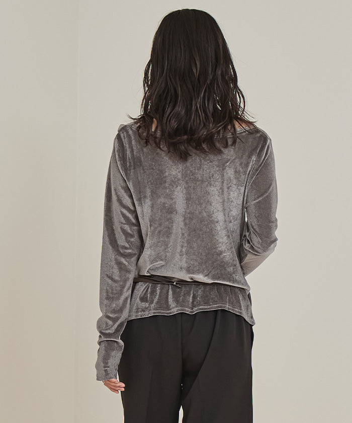 ミエット miette シアーベロアドレープトップス （オフホワイト） オフホワイト