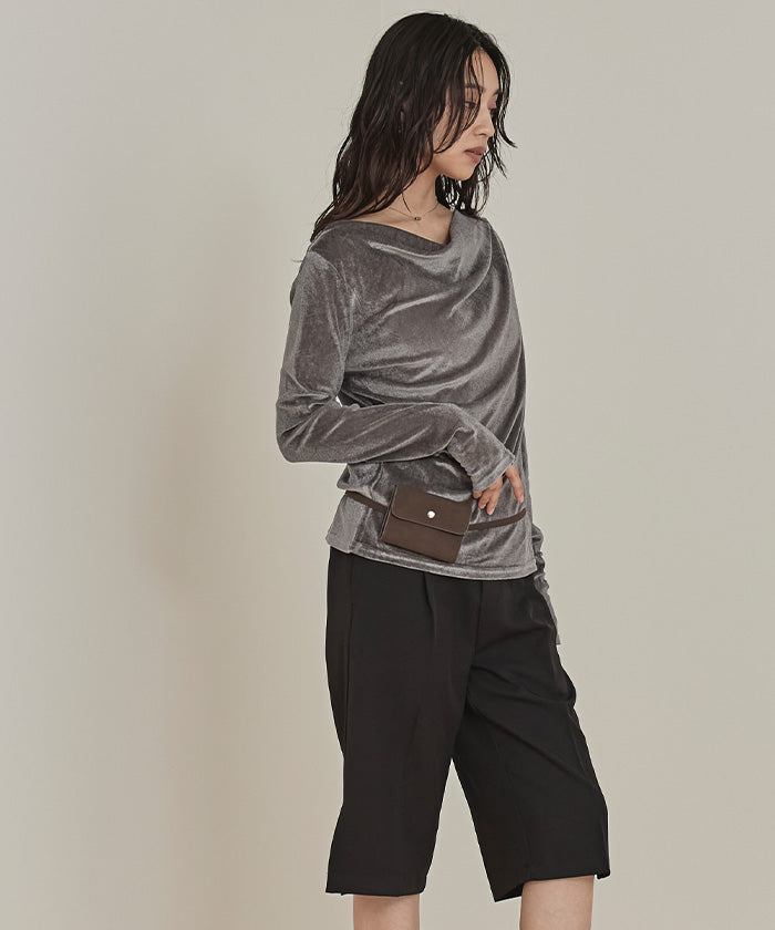 ミエット miette シアーベロアドレープトップス （オフホワイト） オフホワイト