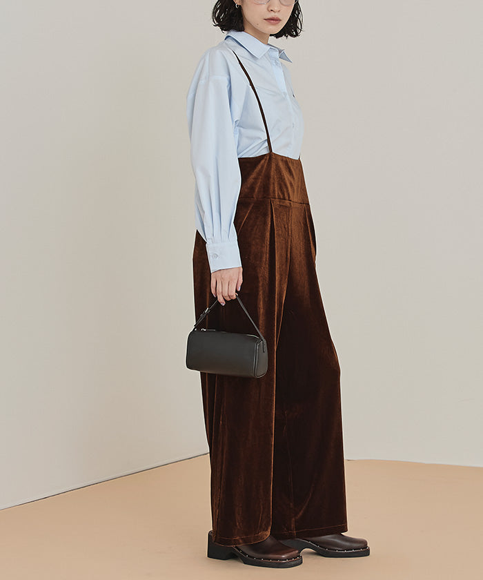 ミエット miette ベロアサロペット （ブラウン） ブラウン