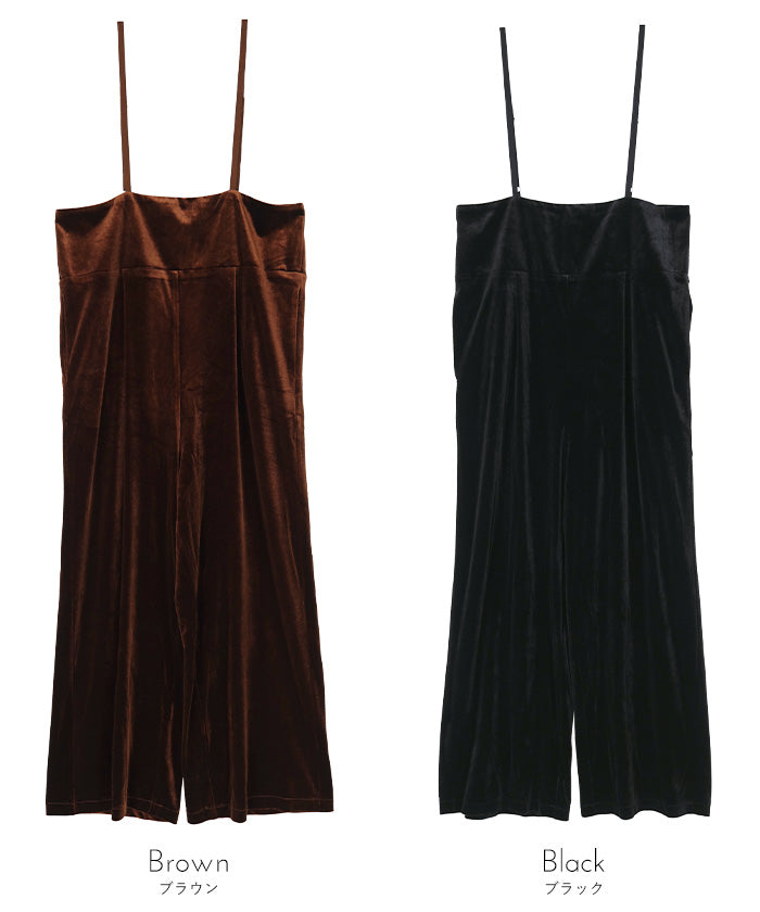 ミエット miette ベロアサロペット （ブラウン） ブラウン