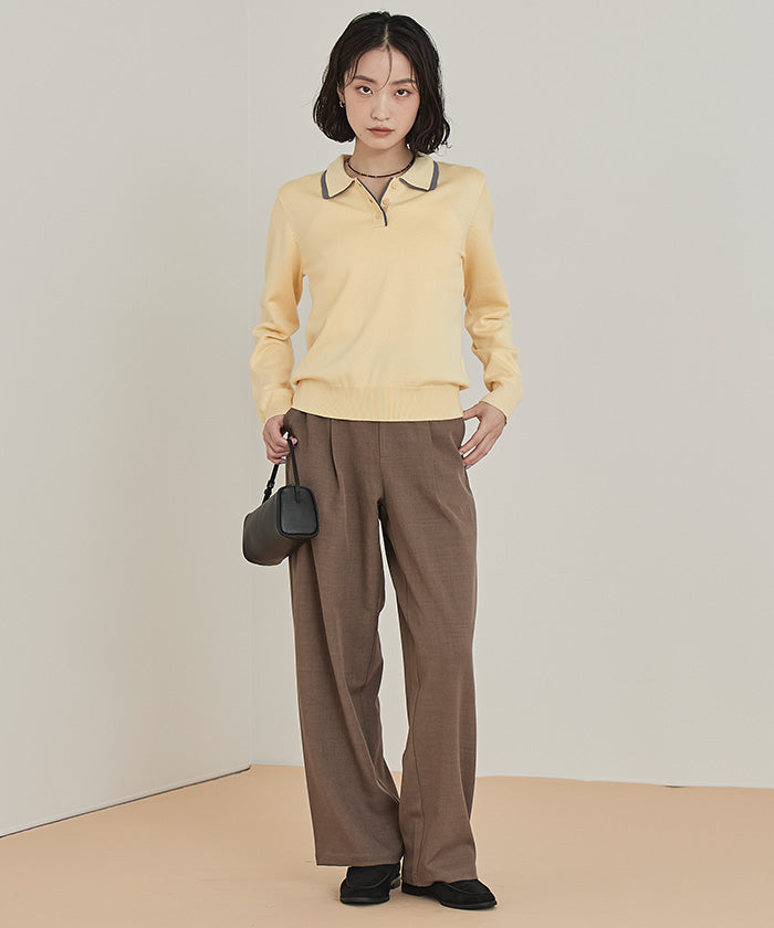 ミエット miette ダブルカラーニット （ピンク） ピンク