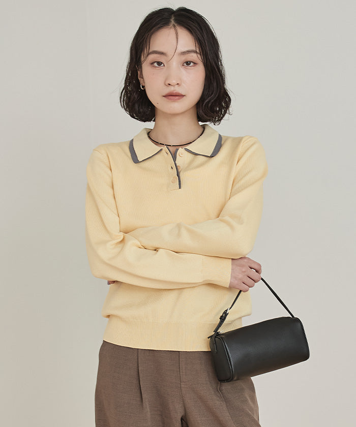 ミエット miette ダブルカラーニット （ピンク） ピンク